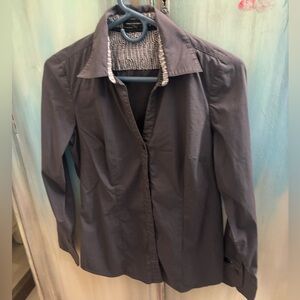 Express Women's Charcoal Gray Button-Down Medium Shirt